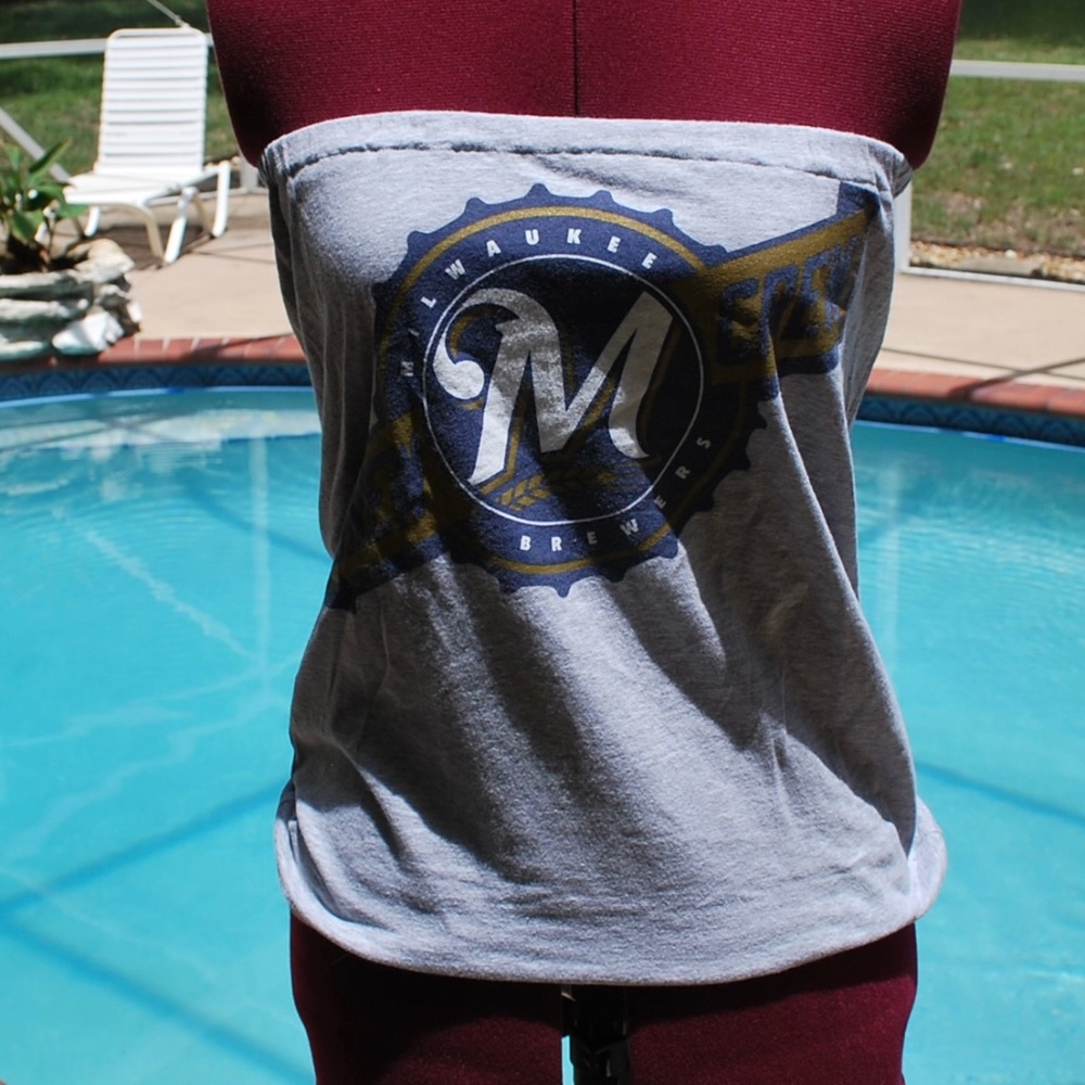 Milwaukee Brewers Strapless Tube Top Shirt size S